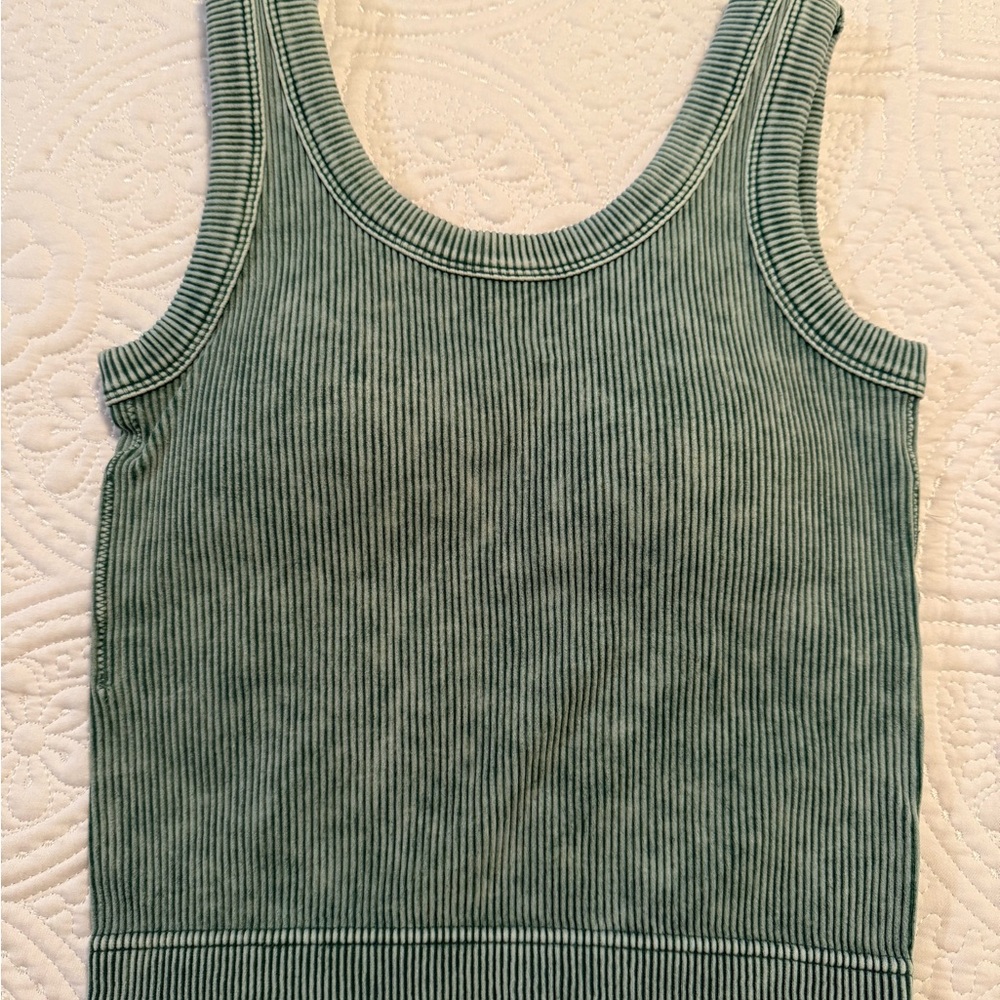 Zenana Outfitters Sage Ribbed Brami Top